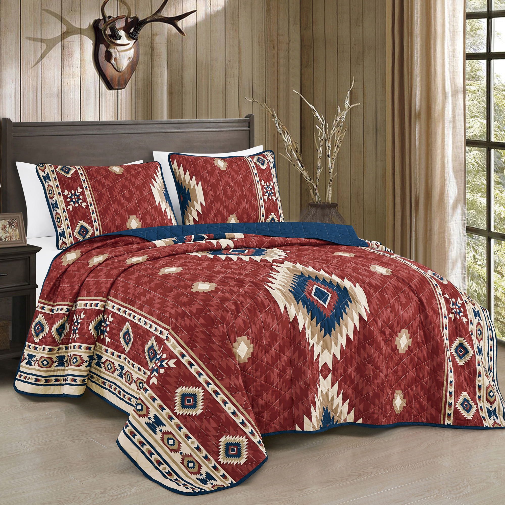 Summer Quilt - Southwestern Aztec Reversible Quilt Set -