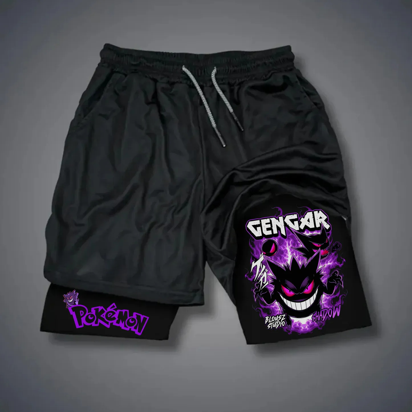 Summer Clothing Layering - Pokémon Game 2-in-1 Shorts Summer/Autumn Men's