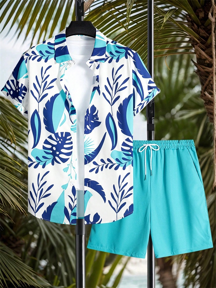 Summer Clothes Fashion - Men's Short-sleeved Shirt Set Artistic And
