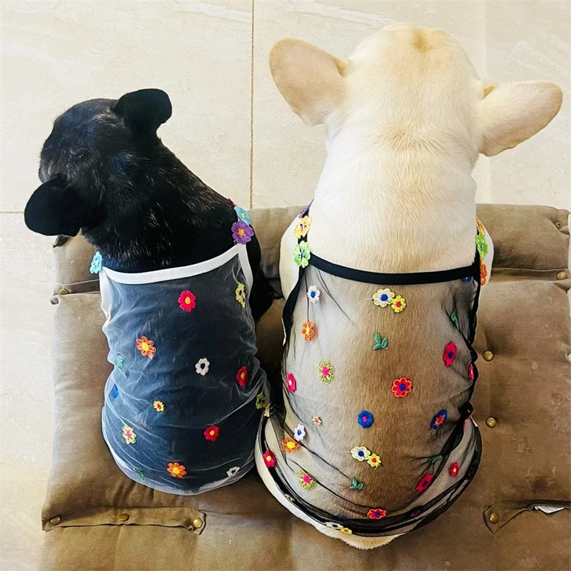 Summer Clothing In French - Summer Meash Breathable Dog Vest Pug