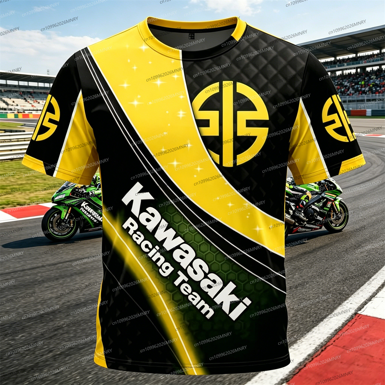 Summer Clothing Motorcycle - Men Oversized t-shirt Kawasaki Motorcycle Racer