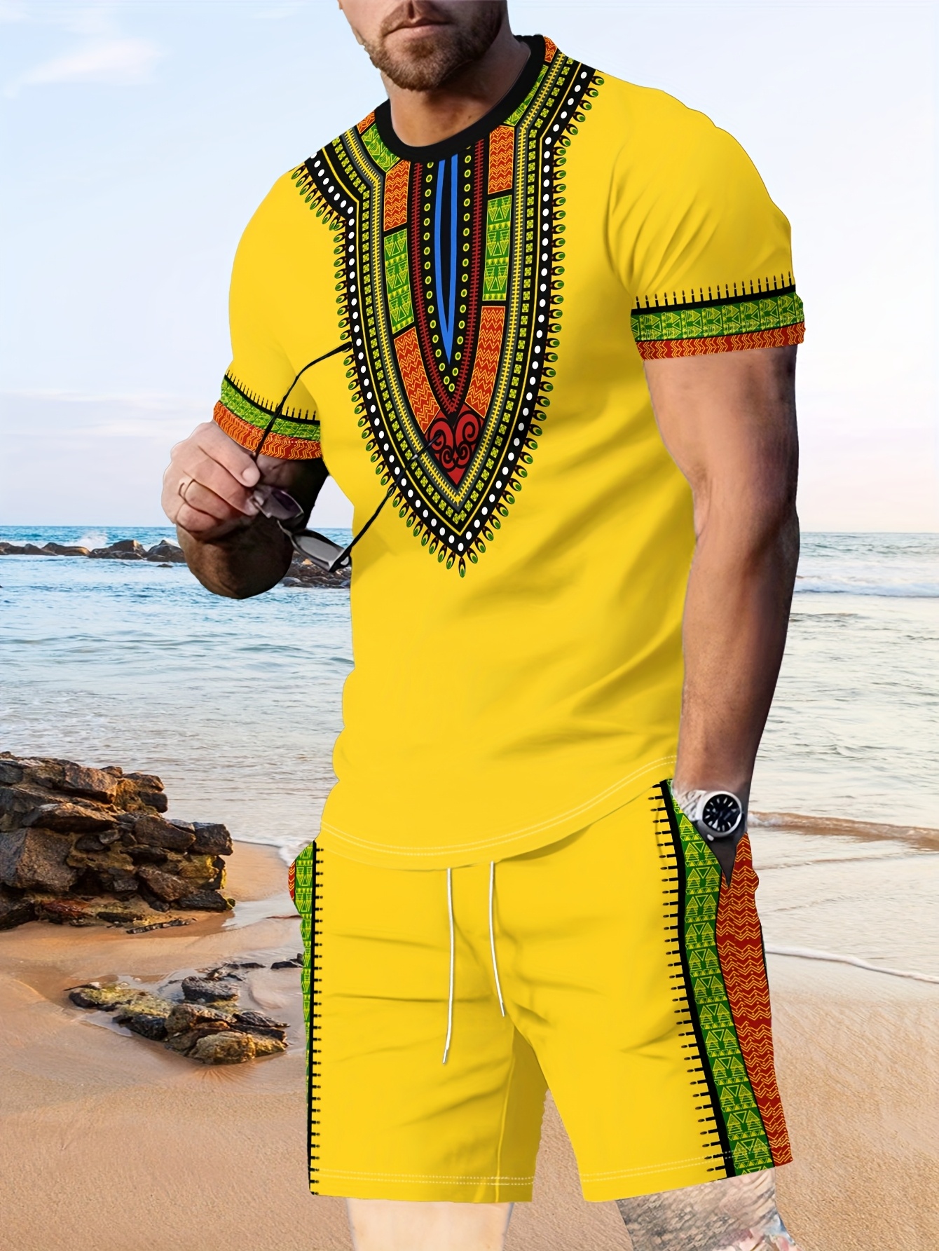 Summer Clothes Fashion - New Men's Suits African Dashiki Paisley