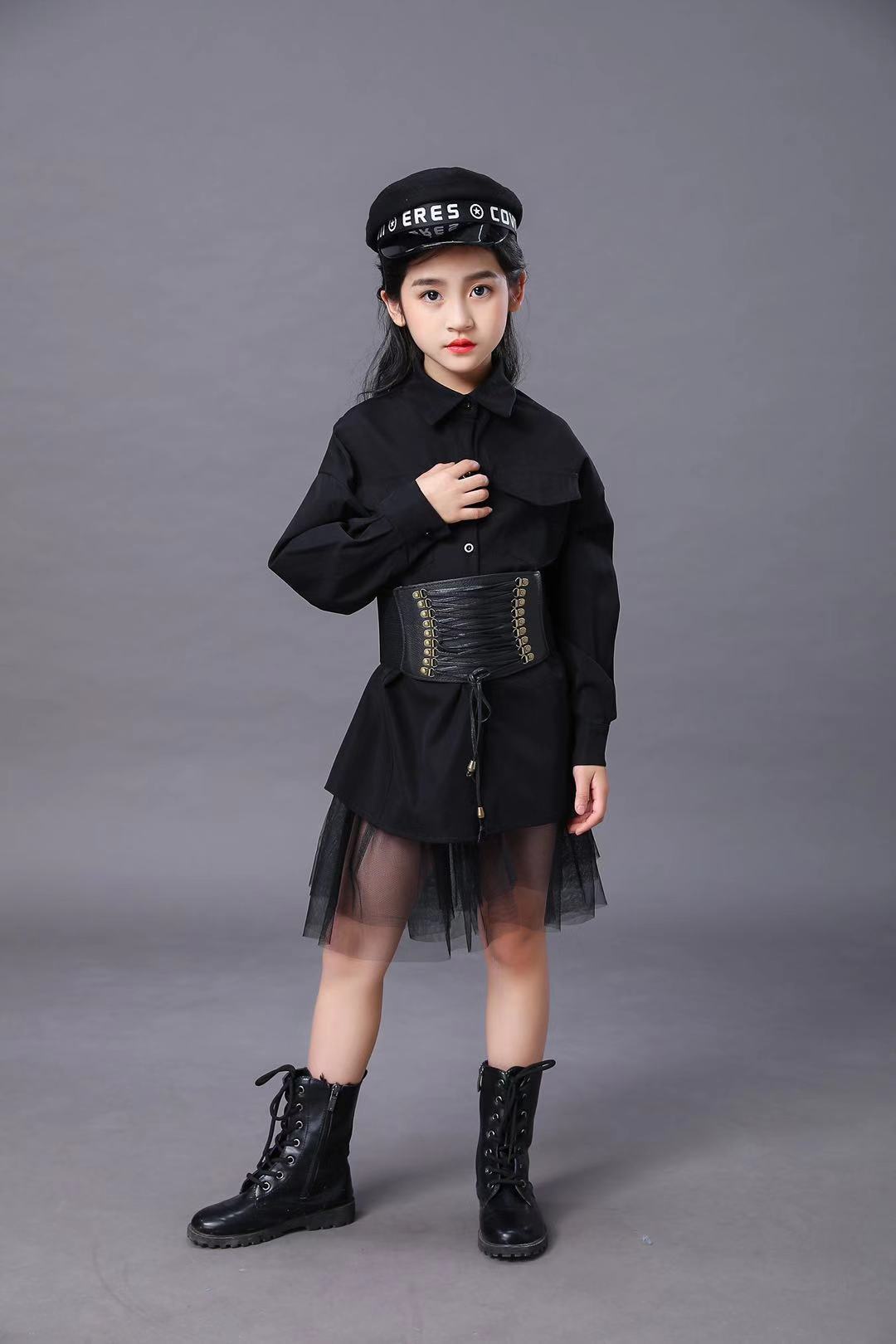 Children's Black Suit Girls Mo – Summer Clothing Girls recenzja i cena