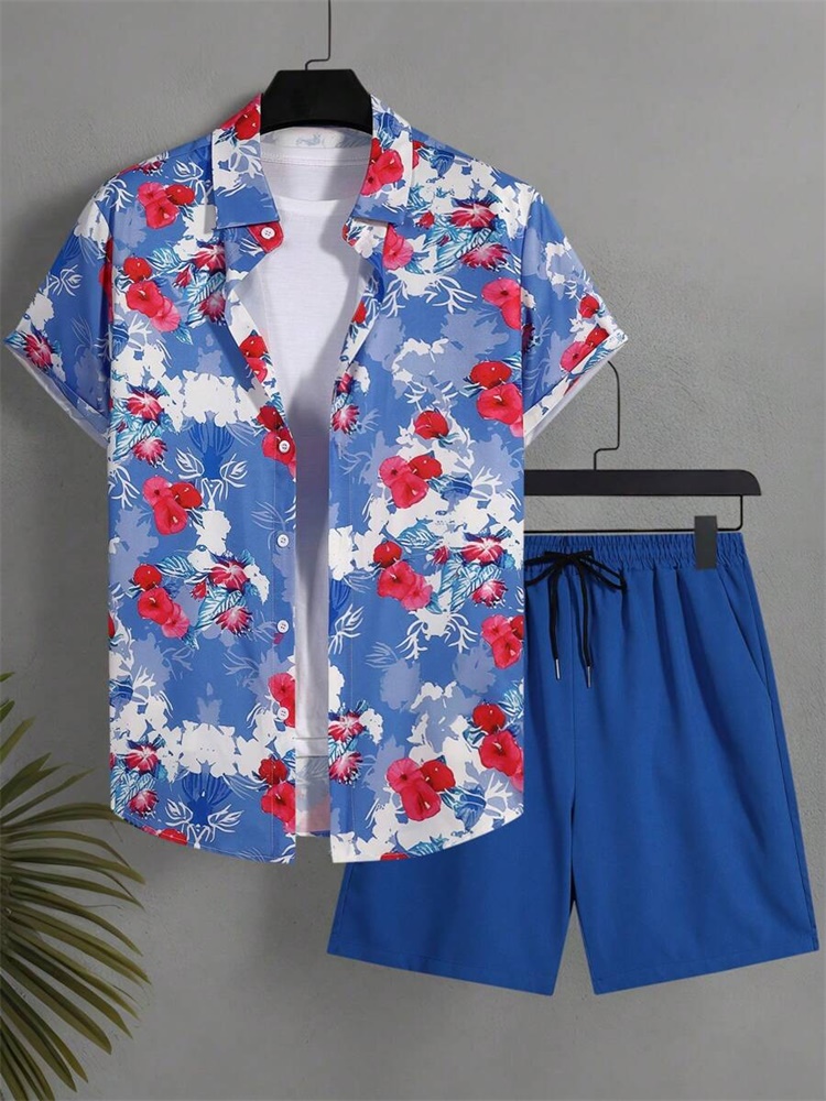 Men's Short-sleeved Shirt Set  – Summer Clothes Fashion recenzja i cena