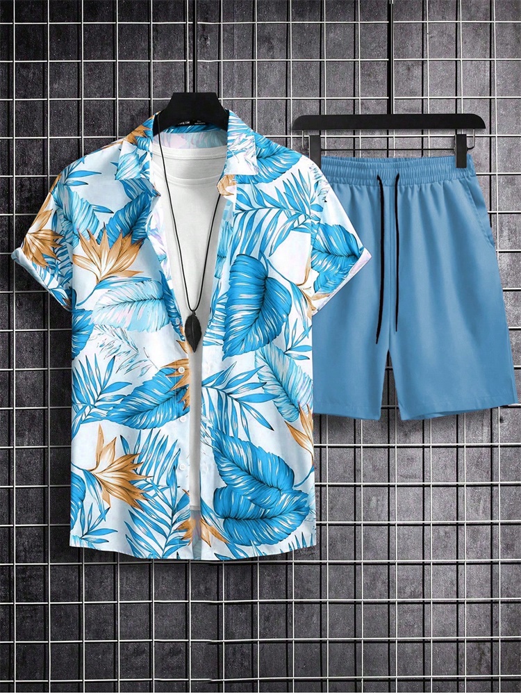 Men's Short-sleeved Shirt Set  – Summer Clothes Fashion recenzja i cena