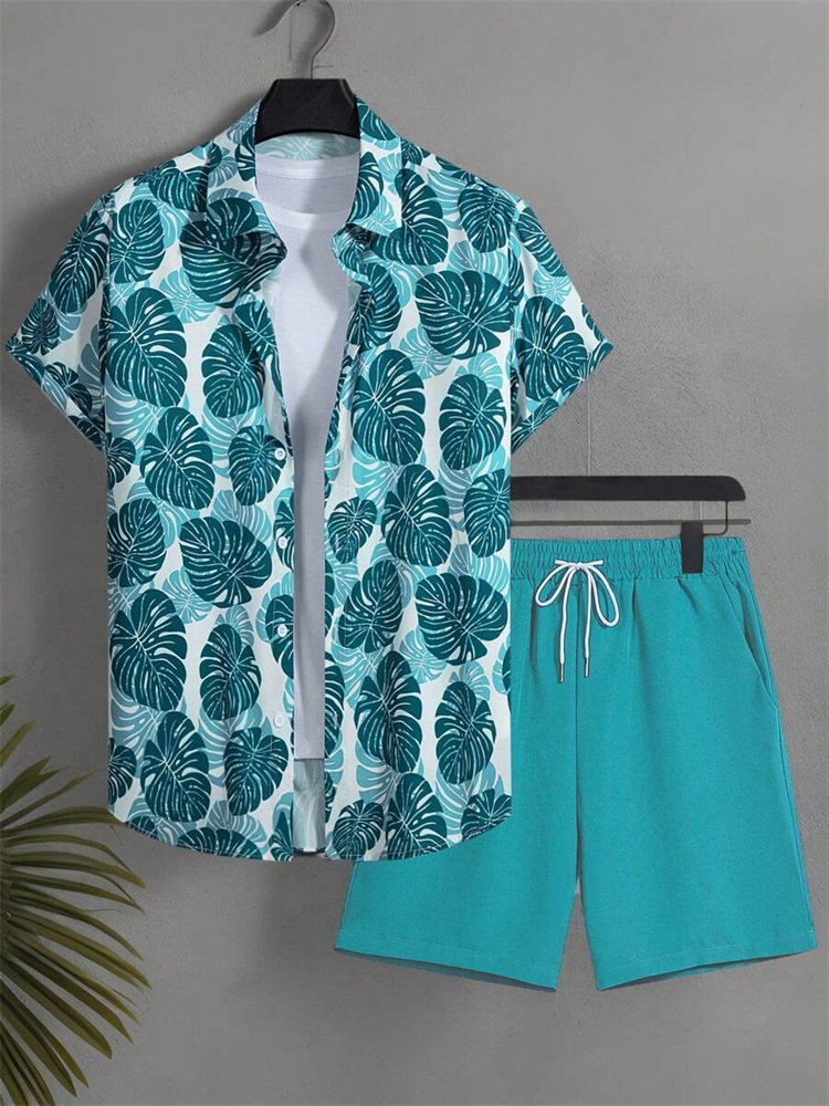 Men's Short-sleeved Shirt Set  – Summer Clothes Fashion recenzja i cena