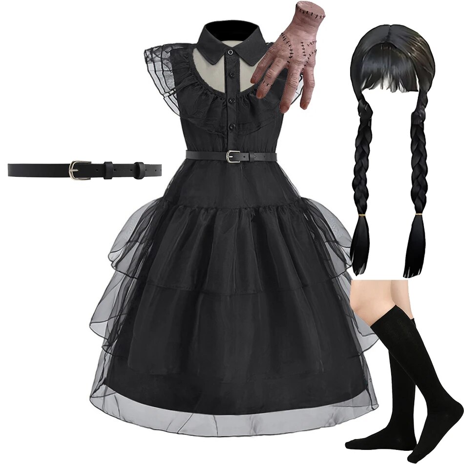 Girl Costume Kids Cosplay Blac – Summer Clothing Layering recenzja i cena