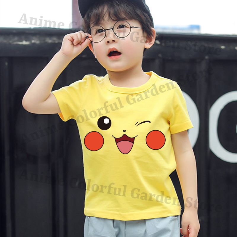 Pokemons Yellow Cute Short-sle – Summer Clothing Girls recenzja i cena