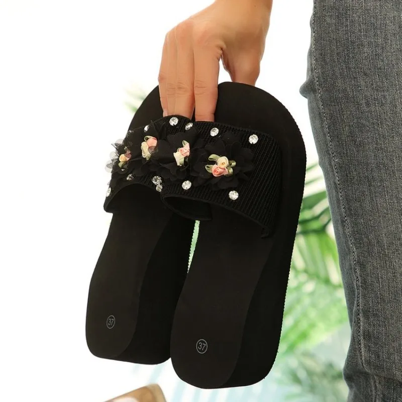 Fashion Flower Wedges High Hee – Summer Clothing Fabric recenzja i cena