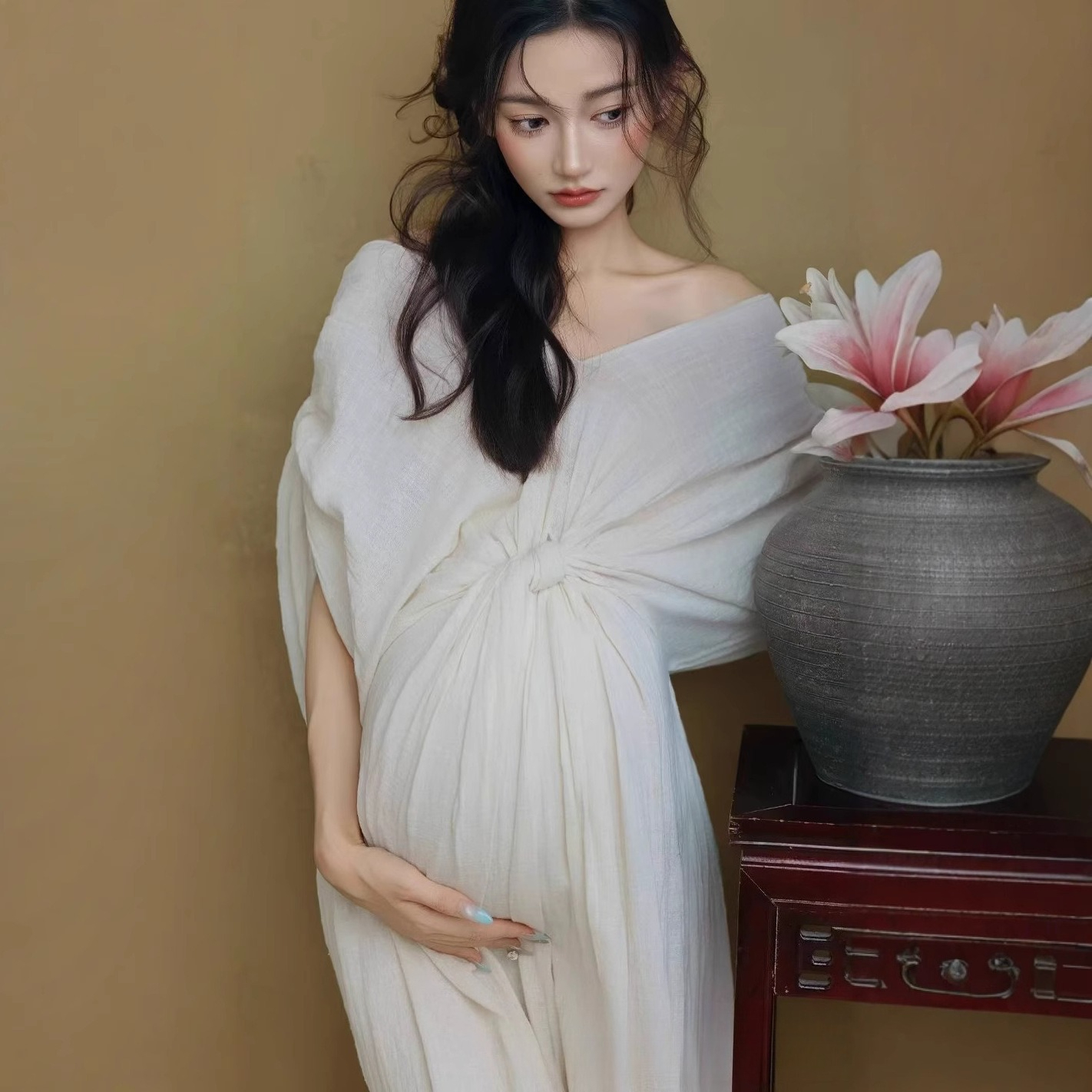 Women Maternity Photoshoot Fre – Summer Clothing In French recenzja i cena
