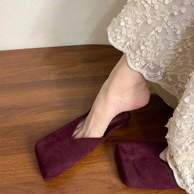 Women Suede Flats Mules Shoes  – Summer Clothing Fabric recenzja i cena