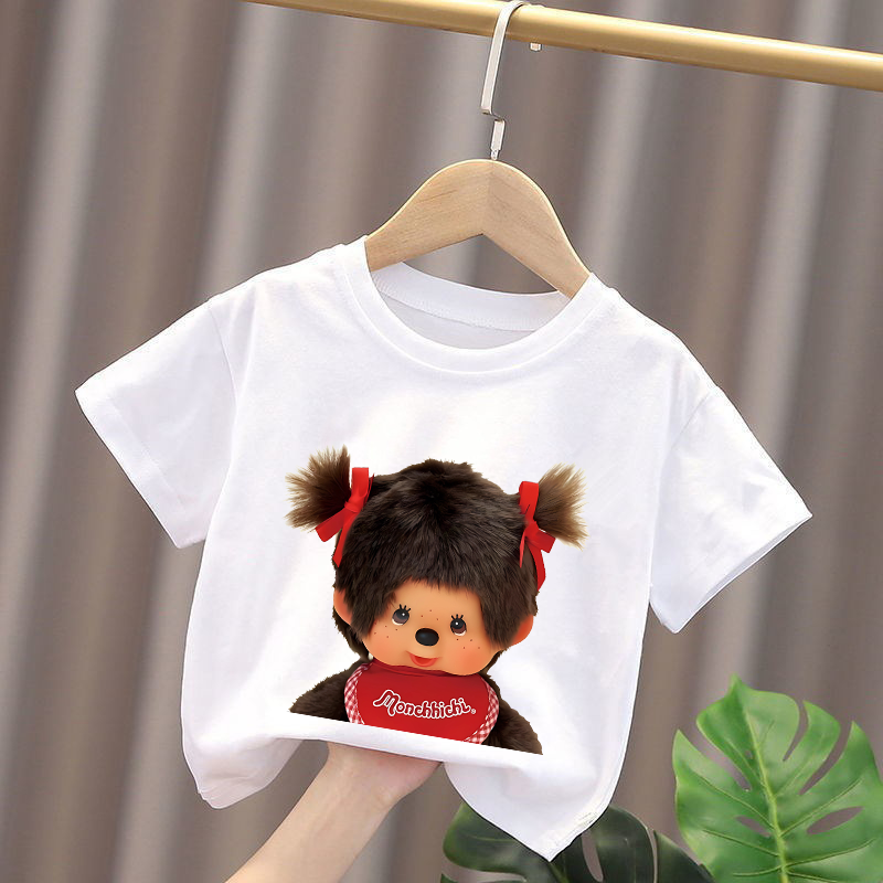 Monchhichi Kids T-shirts Anime – Summer Clothing Girls recenzja i cena