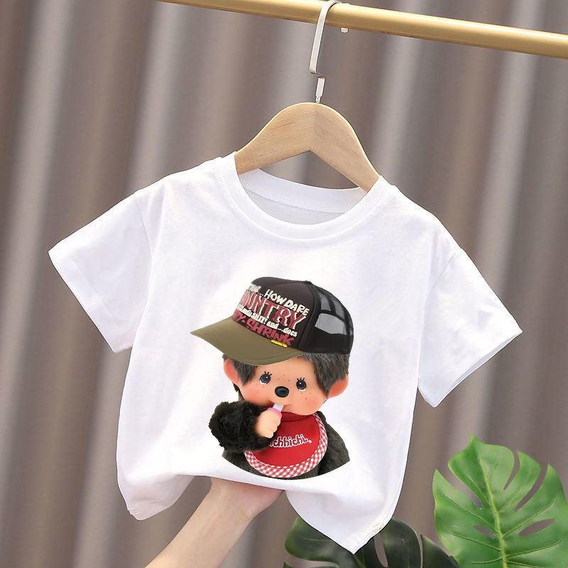 Monchhichi Kids T-shirts Anime – Summer Clothing Girls recenzja i cena