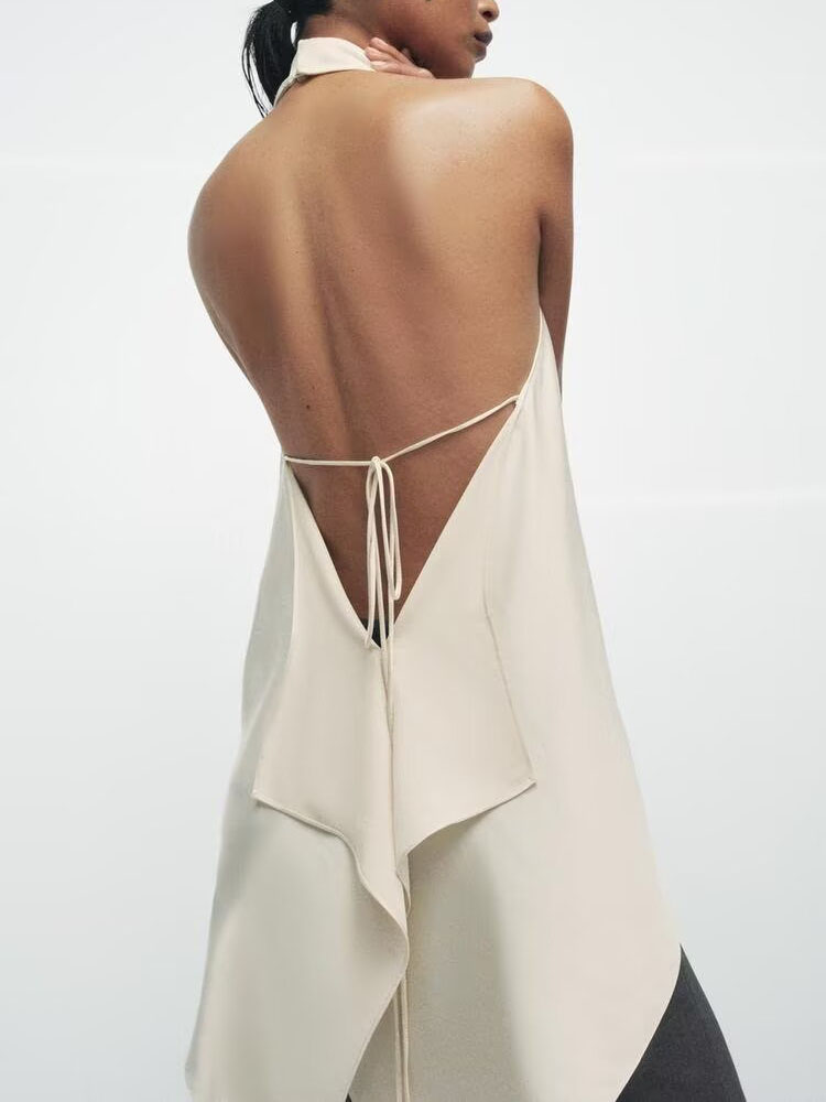 Sexy Asymmetrical Backless Sle – Summer Clothing Young Women recenzja i cena
