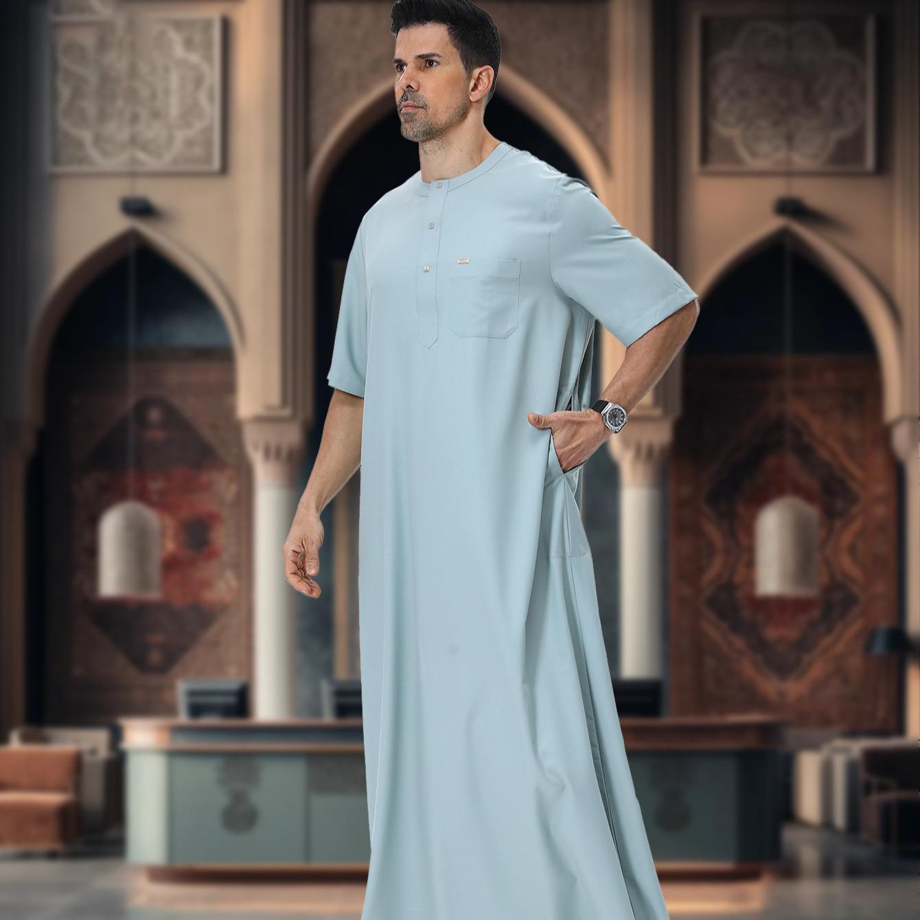 Muslim Men Abaya Kaftan Pakist – Summer Clothing Pakistan recenzja i cena