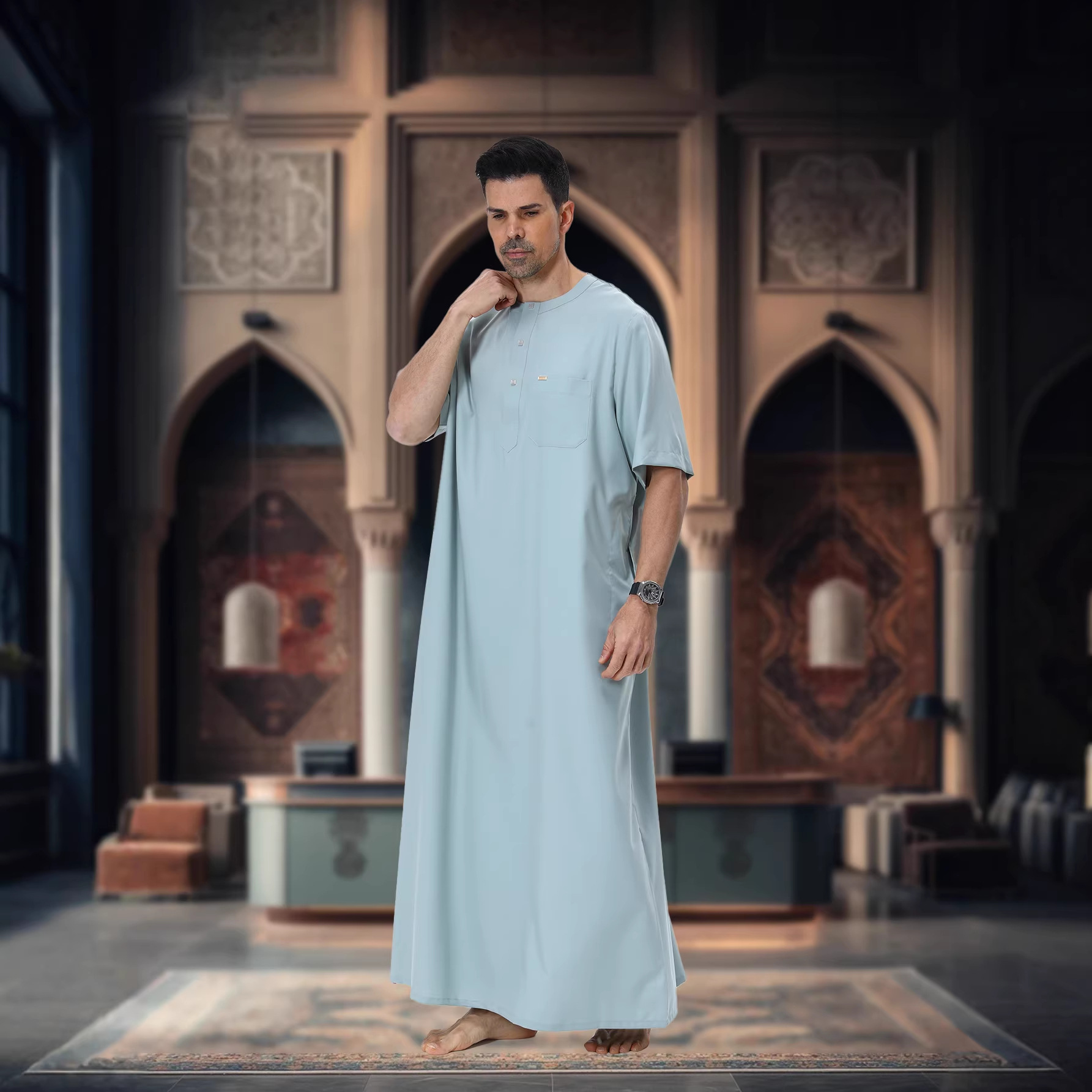 Muslim Men Abaya Kaftan Pakist – Summer Clothing Pakistan recenzja i cena