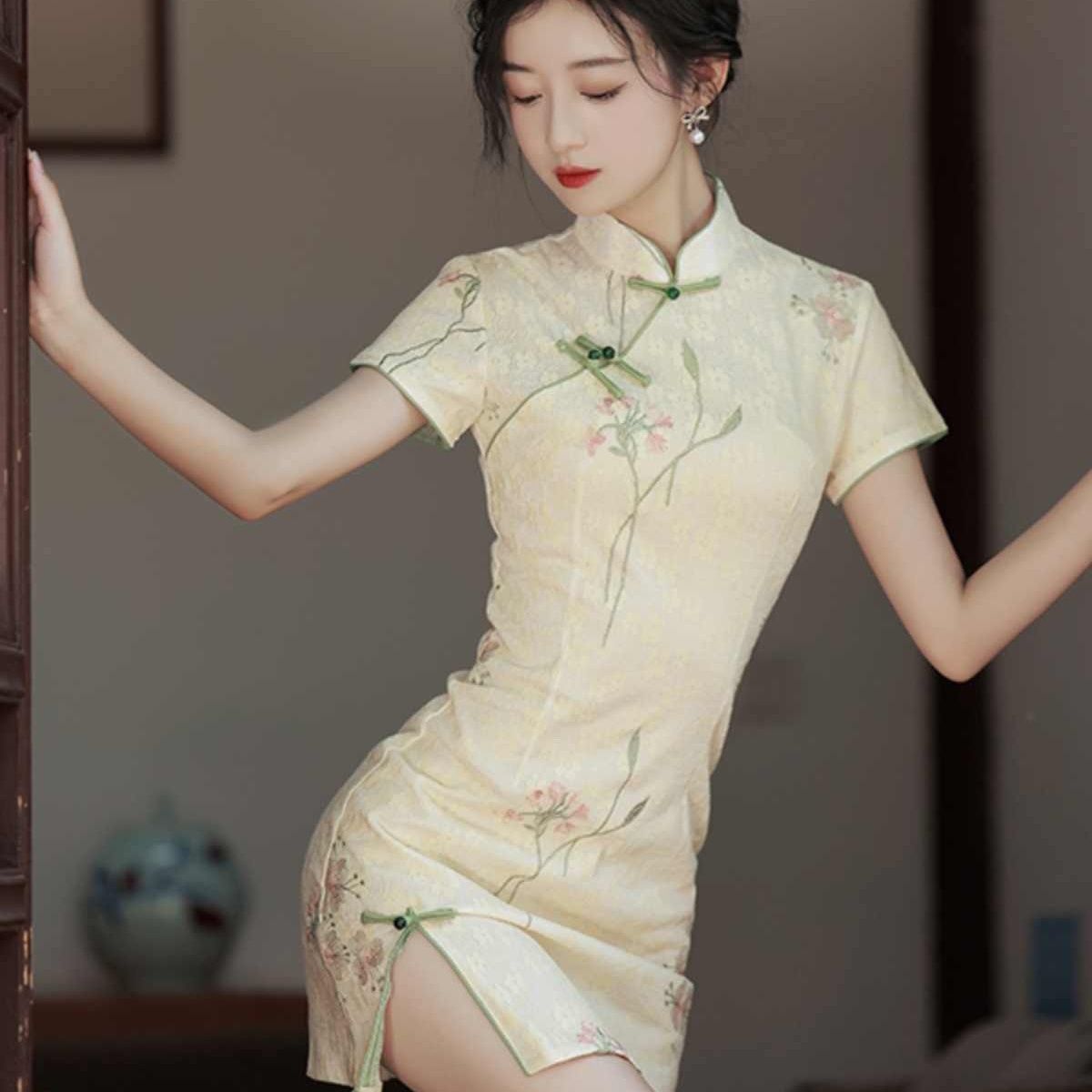 Petite Chinese Modern Qipao Dr – Summer Clothing Young Women recenzja i cena