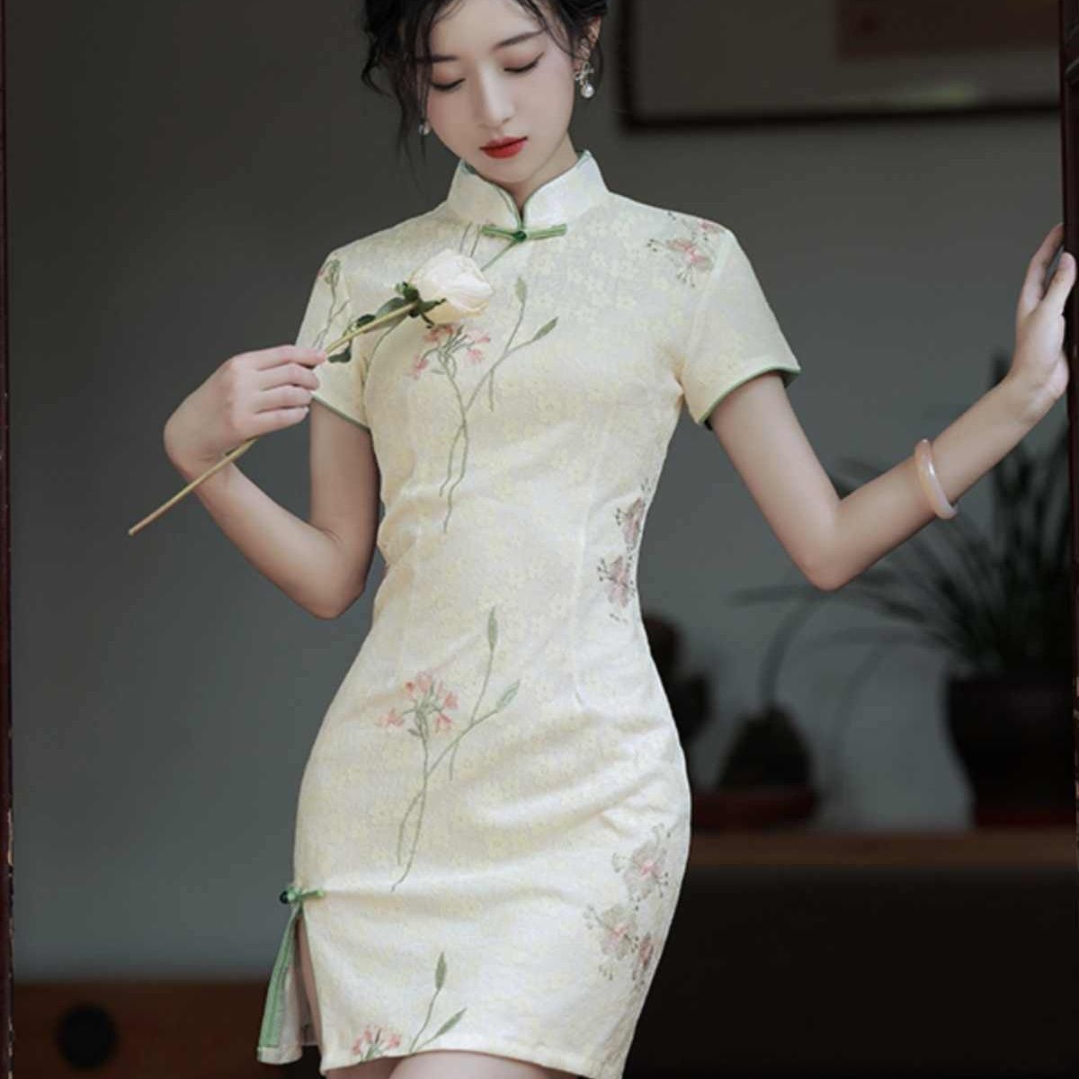 Petite Chinese Modern Qipao Dr – Summer Clothing Young Women recenzja i cena