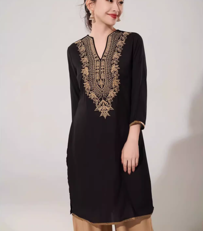 Indian Retro Embroidered Women – Summer Clothing Pakistan recenzja i cena