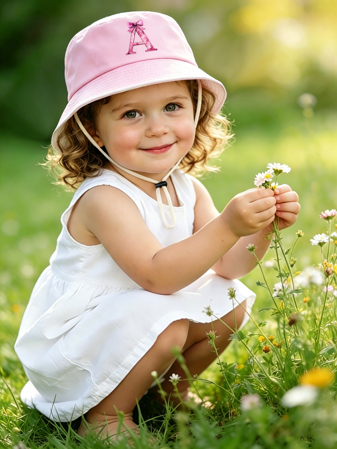 1pc pink baby girl bucket hat  – Summer Quotes recenzja i cena