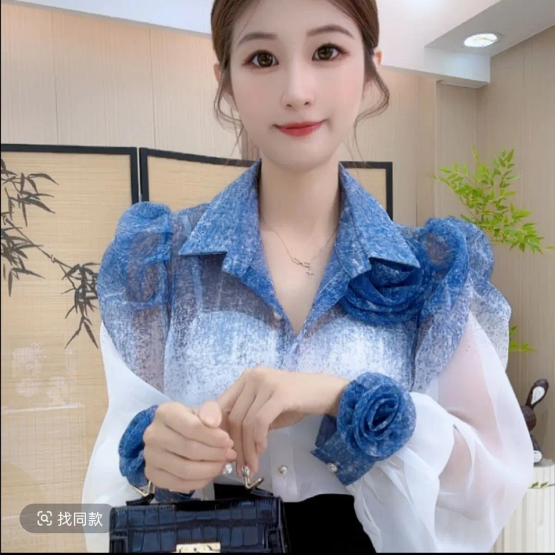 Gradient Color Shirt Women Fre – Summer Clothing In French recenzja i cena