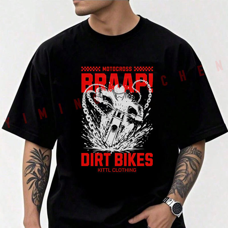 Cotton T Shirt Casual Braaap D – Summer Clothing Motorcycle recenzja i cena