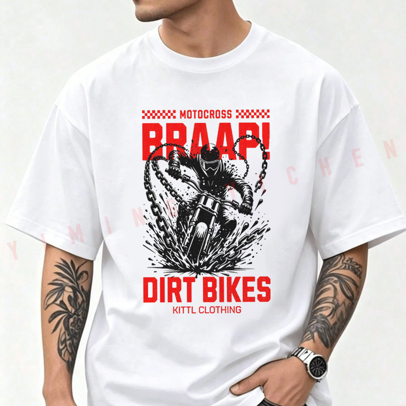 Cotton T Shirt Casual Braaap D – Summer Clothing Motorcycle recenzja i cena